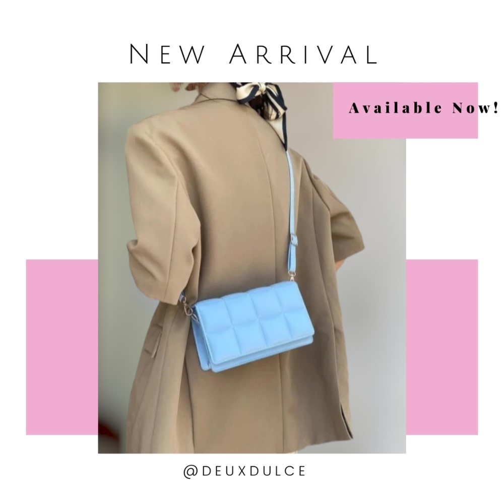 Quilted Blue Crossbody Bag